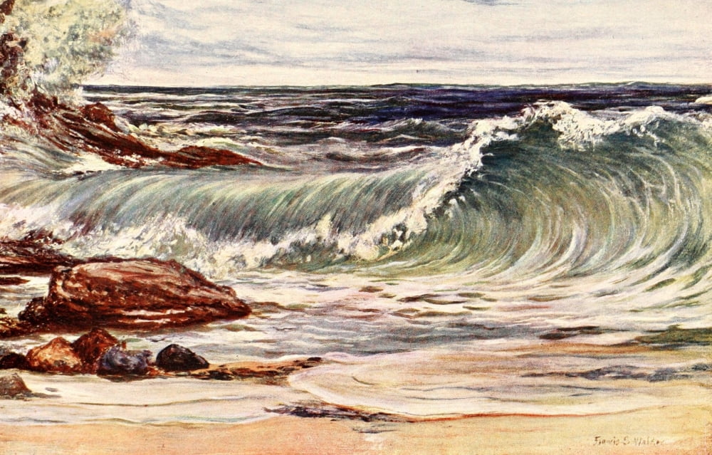Poets Country 1907 Lincolnshire Coast Mablethorpe Canvas Art - Francis S Walker (18 x 24)