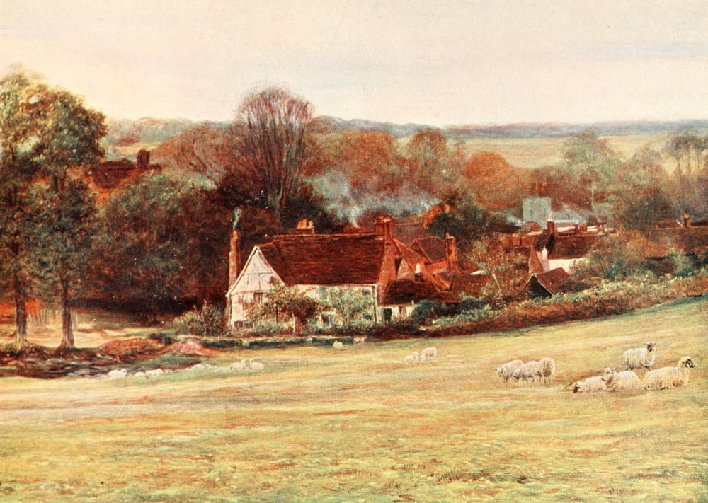Poets Country 1907 Miltons cottage Canvas Art - Francis S Walker (24 x 36)