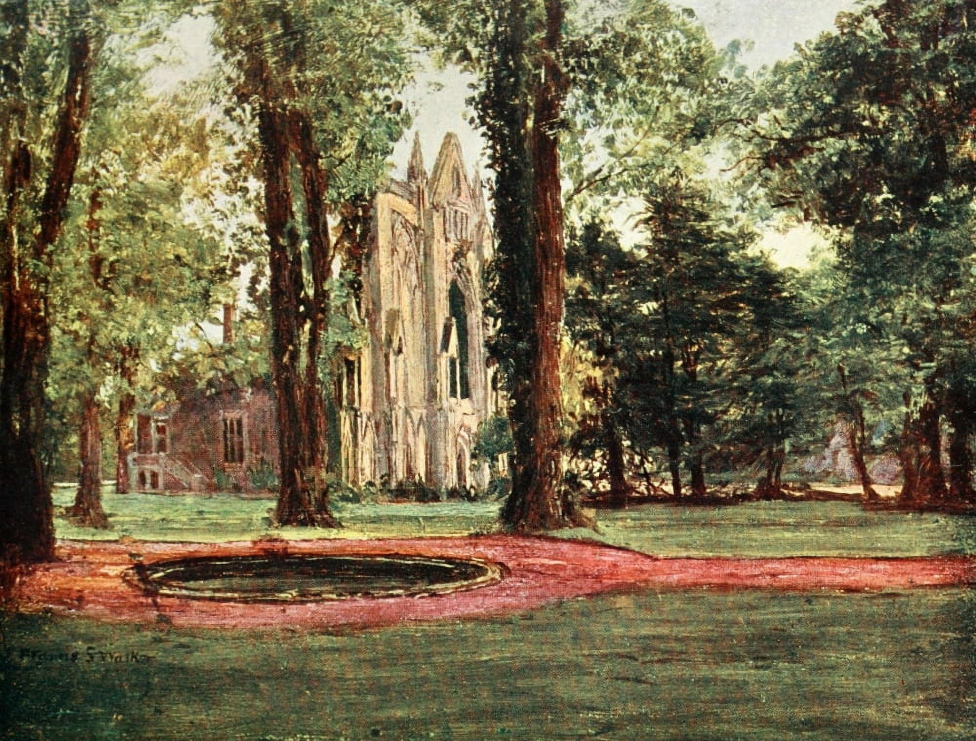 Poets Country 1907 Newstead Abbey ancestral home of Lord Byron Canvas Art - Francis S Walker (18 x 24)