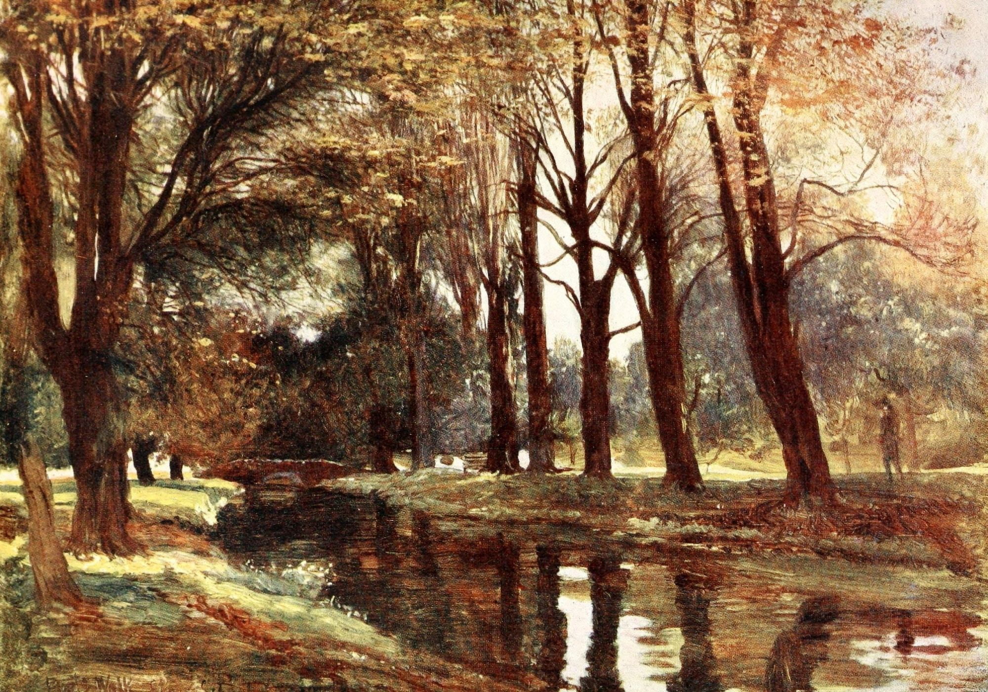 Poets Country 1907 Poets Walk at Eton Canvas Art - Francis S Walker (24 x 36)