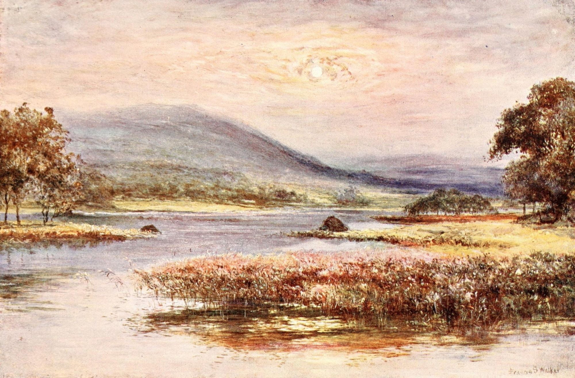 Poets Country 1907 Rydal Water Canvas Art - Francis S Walker (18 x 24)