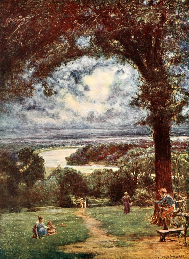 Poets Country 1907 Thames at Richmond Canvas Art - Francis S Walker (18 x 24)