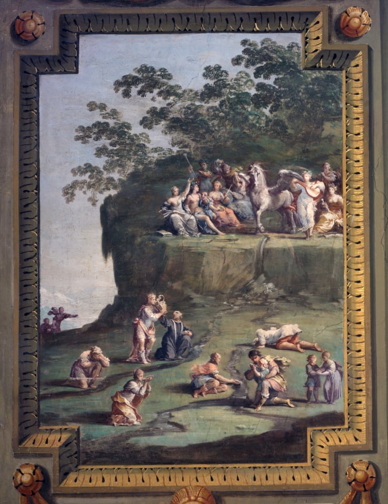 Poets Drink From The Source Of Hippocrene Canvas Art - (18 x 24)