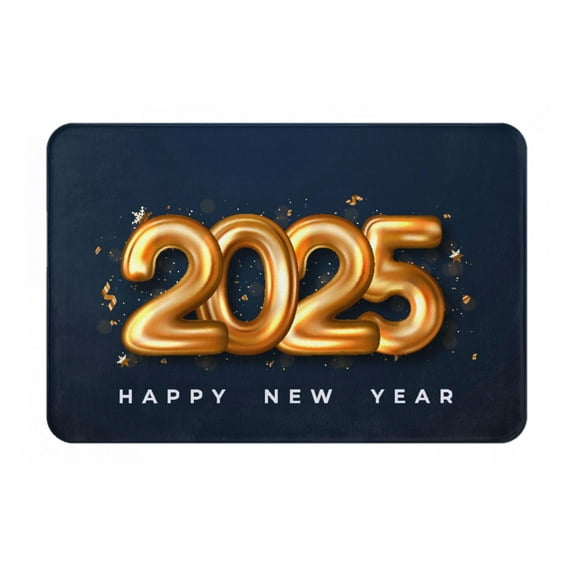 Pofeuu 2025 Happy New Year 6 Print Flannel Doormats Rug16"x24"Rug Washable Doormats Indoor Outdoor Rugs for Layered Front Door Mats, Porch, Kitchen, Entryway