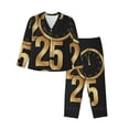 thumbnail image 1 of Pofeuu 2025 Happy New Year Print Womens Pajamas Set Long Sleeve Sleepwear Button Down Nightwear Soft Pj Lounge Sets Button Down Pajamas Women-Medium, 1 of 7