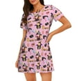 thumbnail image 1 of Pofeuu 2336109497 Print Women's Loose Fit Short Sleeve Nightgown, Comfortable Sleep Dress for Women, Casual Lounge Sleepwear, Soft Cotton Sleep Dress, 1 of 6