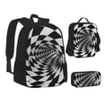 thumbnail image 1 of Pofeuu 3D Vortex Illusion Print Backpack Travel Backpacks With Lunch Bag Pencil Bag Set 3 pcs Set Cartoon Backpack, 1 of 7