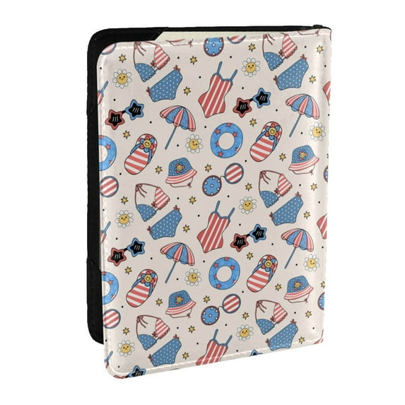 Pofeuu 4th Of July1 Print Travel Document Organizer Passport Holder Men Women for Family (6.5 in x 4.5 in),Wallet Holder Credit Card Clutch Bag Case
