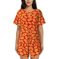 thumbnail image 1 of Pofeuu A Big Hot Dog Print Women's Pajama Set Short/Shorts Soft Button PJs Elastic Drawstring Waist Sleepwear-Small, 1 of 6