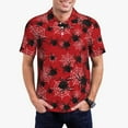 thumbnail image 1 of Pofeuu A Web With A Spider 1 Print Men's Loose Fit Midweight Short-Sleeve Pocket Polo-4X-Large, 1 of 6