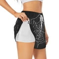 thumbnail image 1 of Pofeuu A Web With A Spider Print Women's Athletic Shorts Running Workout Shorts Tummy Control Quick Dry Gym Shorts with Pockets Double layer sports shorts-Medium, 1 of 7