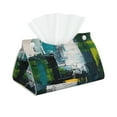 thumbnail image 1 of Pofeuu Abstract Brushstrokes Green Blue Print Tissue Box Cover, Modern Decorative PU Leather Rectangular Tissue Box Case Organizer Holder for Vanity Countertop, Night Stands, Livingroom, 1 of 7