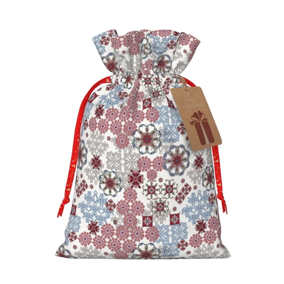 Pofeuu Abstract Floral Print Burlap Bags with Drawstrings Drawstring Gift Bags Pouch Bag for Thankgiving Birthday Party Gift Wrapping Treats and Party Favors-Small