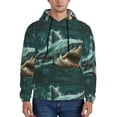 thumbnail image 1 of Pofeuu Abstract Geometric Shark Print Mens Casual Hooded Collar Drawstring Hoodies Pullover Sweatshirts Casual Long Sleeve Shirts-3X-Large, 1 of 7