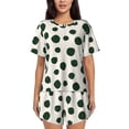 thumbnail image 1 of Pofeuu Abstract Green Polka Dot Print Women's Pajama Set Short/Shorts Soft Button PJs Elastic Drawstring Waist Sleepwear-4X-Large, 1 of 6