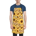 thumbnail image 1 of Pofeuu Abstract Leopard Print Sunflower Print Waterproof Apron with Pockets Adjustable Cooking Aprons Kitchen Bib for Baking Household Cleaning, 1 of 8