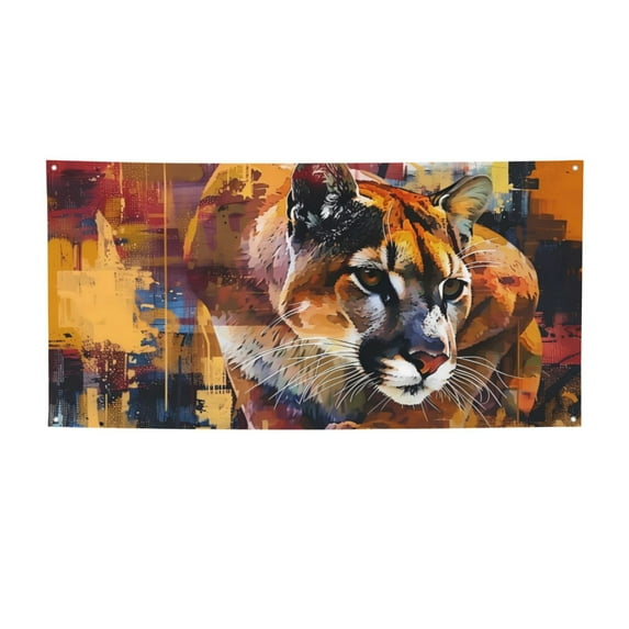Pofeuu Abstract Lion Painting Print Colorful Yard Festival Banner Sign Party Outdoor & Indoor Party Decoration Banne Festival Yard Sign-Medium