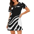 thumbnail image 1 of Pofeuu Abstract Monochrome Profile Print Women's Loose Fit Short Sleeve Nightgown, Comfortable Sleep Dress for Women, Casual Lounge Sleepwear, Soft Cotton Sleep Dress, 1 of 6