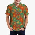 thumbnail image 1 of Pofeuu Abstract Pattern Print Men's Loose Fit Midweight Short-Sleeve Pocket Polo-X-Large, 1 of 6