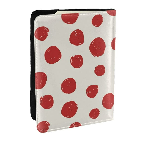Pofeuu Abstract Red Polka Dot Print Travel Document Organizer Passport Holder Men Women for Family (6.5 in x 4.5 in),Wallet Holder Credit Card Clutch Bag Case