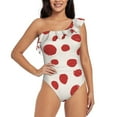 thumbnail image 1 of Pofeuu Abstract Red Polka Dot Print Women's One Piece Swimsuits One Shoulder Swimwear Asymmetric Ruffle Monokinis Bathing Suits-Large, 1 of 6