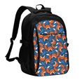 thumbnail image 1 of Pofeuu Abstract Vintage Fox and Plants Print Storage Laptop Backpack with USB Charging Port[Water Resistant] College Computer Bookbag Fits, 1 of 7