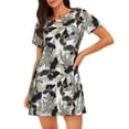 thumbnail image 1 of Pofeuu Abstract Watercolor Print Women's Loose Fit Short Sleeve Nightgown, Comfortable Sleep Dress for Women, Casual Lounge Sleepwear, Soft Cotton Sleep Dress, 1 of 6