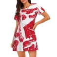 thumbnail image 1 of Pofeuu Abstract meat Print Women's Loose Fit Short Sleeve Nightgown, Comfortable Sleep Dress for Women, Casual Lounge Sleepwear, Soft Cotton Sleep Dress, 1 of 6