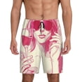 thumbnail image 1 of Pofeuu Ace Of Diamonds Lady Print Men's Soft Woven Elastic Waistband Sleep Pajama Short-Medium, 1 of 6