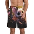 thumbnail image 1 of Pofeuu Adorable Fluffy Bat Prin Men's Swim Trunks Quick Dry Bathing Suit Swimming Board Shorts Mesh Lining Beach Swimwear-Small, 1 of 6