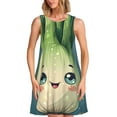 thumbnail image 1 of Pofeuu Adorable Kawaii Fennel Character Print Women's Sleeveless Dress, Loose Fit Summer Dress, Casual Tank Dress for Women, 1 of 7
