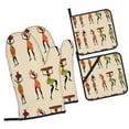 thumbnail image 1 of Pofeuu African Women Print Oven Mitts and Pot Holders 4 pcs Set,High Heat Resistant 500 Degree Extra Thicken Long Kitchen Cotton Oven Glove for Cooking, 1 of 1
