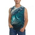 thumbnail image 1 of Pofeuu Airplane Shark Print Men's Muscle T-Shirt, Sleeveless, Muscle Tank, Classic Muscle Tee Top For Men Casual Sleeveless Muscle T-Shirt Trendy Clothes-XX-Large, 1 of 7