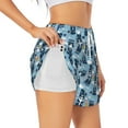 thumbnail image 1 of Pofeuu Airplanes and Aviation Signs Print Women's Athletic Shorts Running Workout Shorts Tummy Control Quick Dry Gym Shorts with Pockets Double layer sports shorts-Medium, 1 of 7