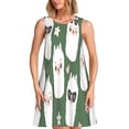 thumbnail image 1 of Pofeuu Alpaca Faces Print Women's Sleeveless Dress, Loose Fit Summer Dress, Casual Tank Dress for Women, 1 of 7