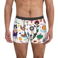 thumbnail image 1 of Pofeuu Alpaca Flower Print Men’s Boxer Briefs, Moisture-Wicking Underwear, Regular,Trunk-Large, 1 of 5