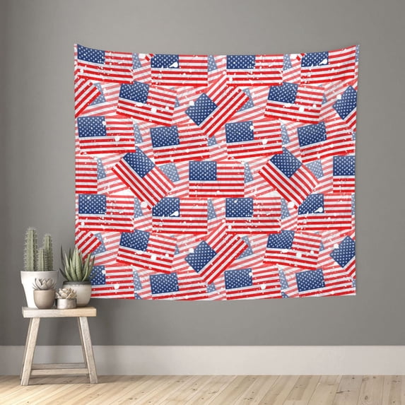 Pofeuu America Flags Print Wall Tapestry Decoration Wall Hanging Tapestry 60 x 51 Inch