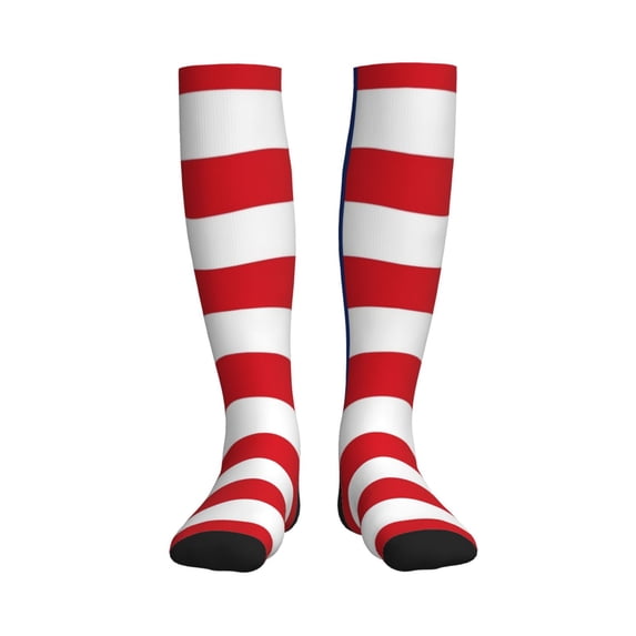 Pofeuu America Flags3 Print Compression Socks for Women & Men Circulation - Best Support for Nurses,Running,Athletic,Sports