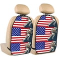 thumbnail image 1 of Pofeuu American Astronaut Runs Forward Print 2 Pack PU Leather Kick Mat Back Seat Protector, Universal Car Seat Back Organizer, Waterproof Backseat Protector For Most Car, 1 of 8