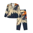 thumbnail image 1 of Pofeuu American Bald Eagle A Print Womens Pajamas Set Long Sleeve Sleepwear Button Down Nightwear Soft Pj Lounge Sets Button Down Pajamas Women-X-Large, 1 of 7
