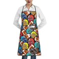 thumbnail image 1 of Pofeuu American Football Print Aprons with Pockets, Cute Aprons for Kitchen, Cooking, Server, Barber, Chef Apron, 1 of 7