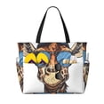 thumbnail image 1 of Pofeuu American Giraffe Style Print Beach Bag,Waterproof Sandproof Beach Tote Bag, Large Capacity Foldable Beach Bags for Women, 1 of 7
