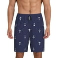 thumbnail image 1 of Pofeuu Anchor Heart Blue Print Men's Soft Woven Elastic Waistband Sleep Pajama Short-Medium, 1 of 6