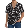 thumbnail image 1 of Pofeuu Anchors Print Mens Casual Short Sleeve Shirts Beach Summer Spread Collar Pocket Tops Men's Casual Short-sleeved Shirt-Medium, 1 of 5