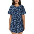 thumbnail image 1 of Pofeuu Anchors Ship Print Women's Pajama Set Short/Shorts Soft Button PJs Elastic Drawstring Waist Sleepwear-Medium, 1 of 6