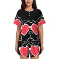 thumbnail image 1 of Pofeuu Animal Bulldog French Print Women's Pajama Set Short/Shorts Soft Button PJs Elastic Drawstring Waist Sleepwear-3X-Large, 1 of 6