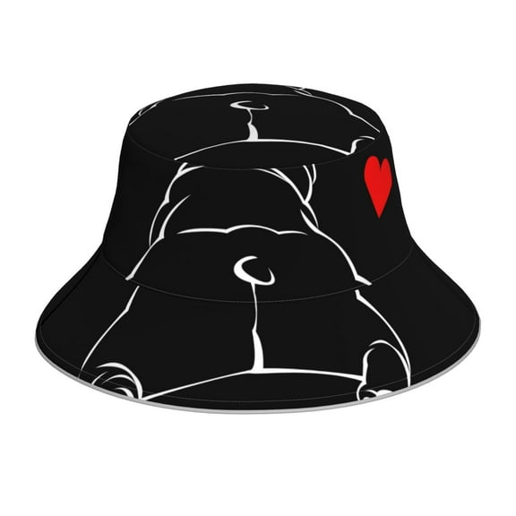 Pofeuu Animal Bulldog Print Bucket Hat for Women Men Reflective Bucket Hats Beach Summer Sun Hat Travel Fisherman Cap