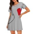 thumbnail image 1 of Pofeuu Animal Bulldog1 Print Women's Loose Fit Short Sleeve Nightgown, Comfortable Sleep Dress for Women, Casual Lounge Sleepwear, Soft Cotton Sleep Dress, 1 of 6
