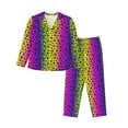thumbnail image 1 of Pofeuu Animal Paw Rainbow Print Womens Pajamas Set Long Sleeve Sleepwear Button Down Nightwear Soft Pj Lounge Sets Button Down Pajamas Women-X-Large, 1 of 7