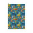 thumbnail image 1 of Pofeuu Animals In Camping Print Premium Golf Towel with Carabiner Clip Absorbent Microfiber Waffle Pattern Golf Towel for Golf Bag Trolly Belt Loop, 1 of 8